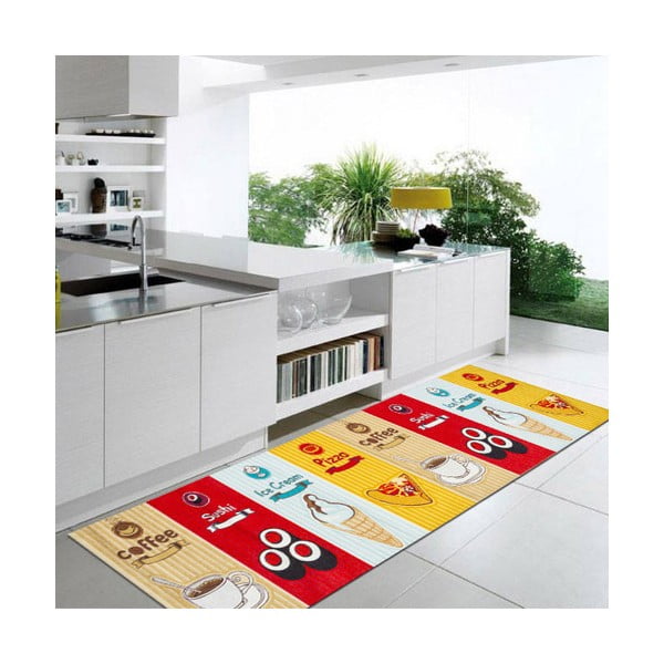 Ļoti izturīgs virtuves paklājs Webtappeti Fastfood, 60 x 110 cm
