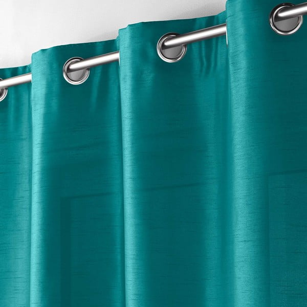 Zils aizkars no mikrosatīna 140x240 cm Shana – douceur d'intérieur-image-1