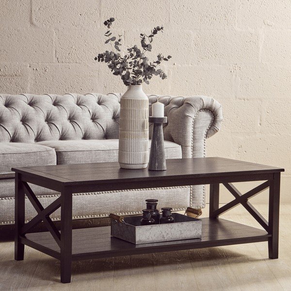 Melns žurnālgaldiņš 60x120 cm Heritage – Premier Housewares-image-4
