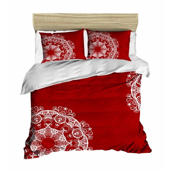 Gultas veļas un gultasveļas komplekts divguļamai gultai Red Mandala, 200 x 220 cm