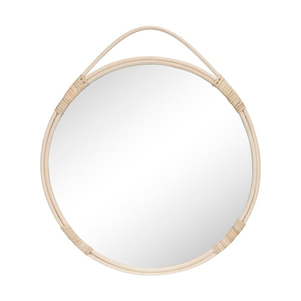 Sienas spogulis ar rotangpalmas rāmi ø 50 cm Malo – House Nordic