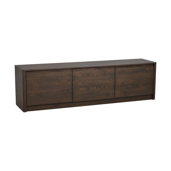 Tumša dabīga toņa kumode ar ozolkoka imitāciju 180x50x40 cm Melstone – Rowico
