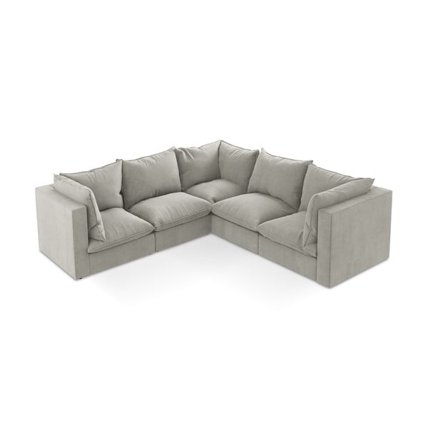 Gaiši pelēks stūra dīvāns Manao – Makamii-image-1