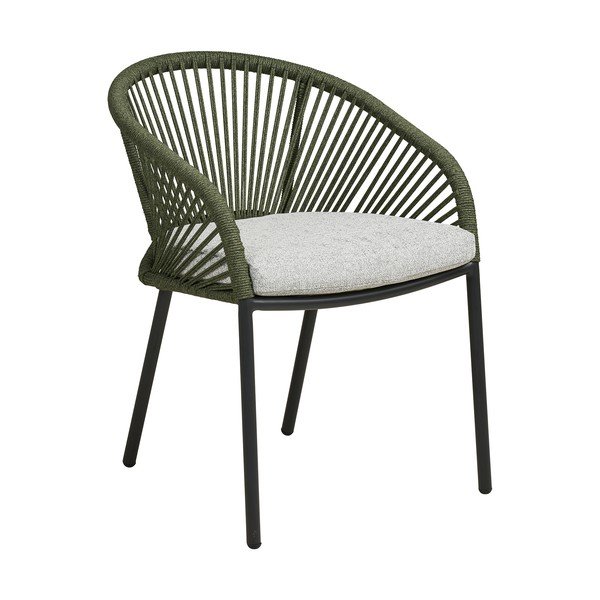 Zaļš metāla/polsterēts dārza krēsls Novella – House Nordic