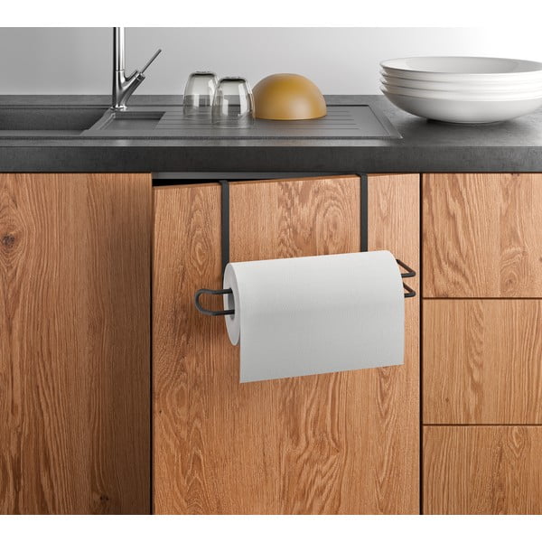 Melns virtuves dvieļu piekaramais turētājs Metaltex-image-2