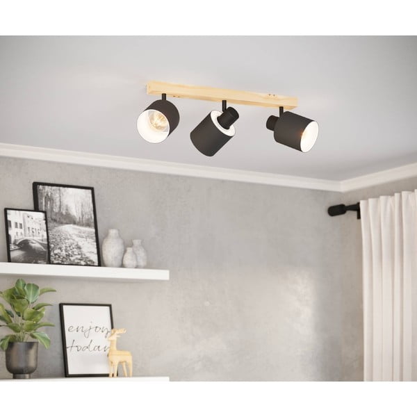 Melna/dabīga toņa prožektora tipa lampa 5x48 cm BATALLAS – EGLO-image-1