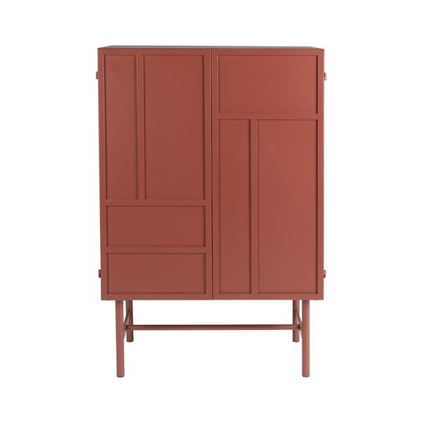Sarkans metāla skapītis 70x105x35 cm Davis – White Label