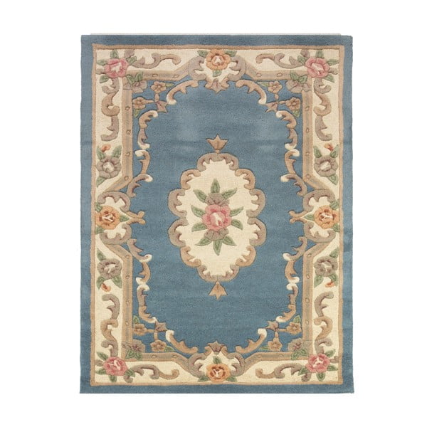 Zils vilnas paklājs Flair Rugs Aubusson, 75 x 150 cm