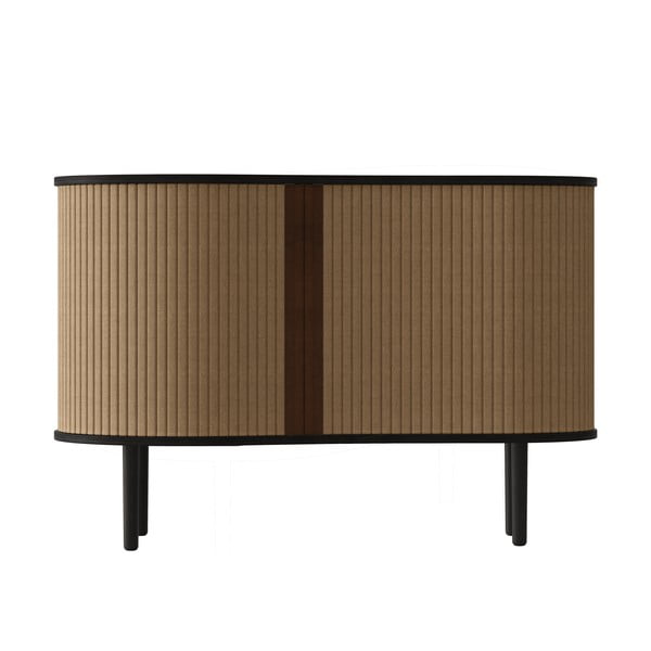 Brūna/gaiši brūna zema kumode ar ozolkoka imitāciju ar bīdāmām durvīm 100x67 cm Audacious – UMAGE-image-3