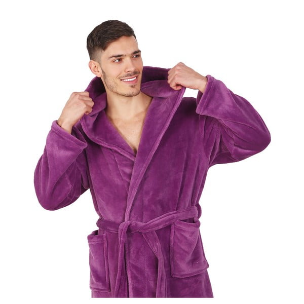 Violets unisex mikrošķiedras halāts DecoKing Robby, XS izmērs-image-4