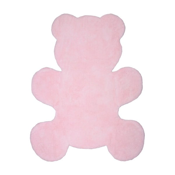 Ar rokām darināts rozā paklājs bērniem Nattiot Little Teddy, 80 x 100 cm