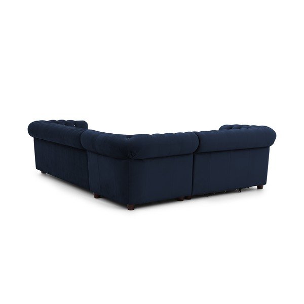 Zils samta salokāms stūra dīvāns (ar kreiso stūri/L veida) York Blik – Ropez-image-3