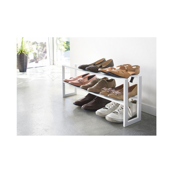 Balts metāla izvelkams apavu statīvs Line – YAMAZAKI-image-2