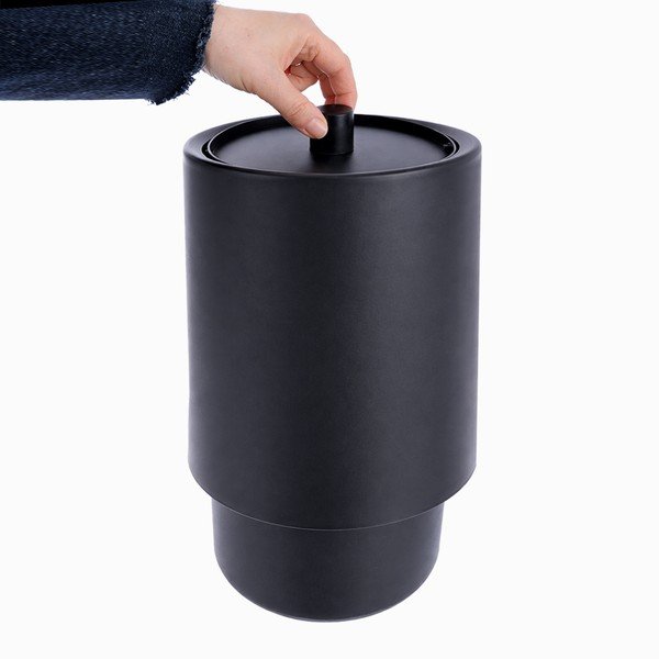 Melna plastmasas atkritumu tvertne 6 l – Orion-image-4
