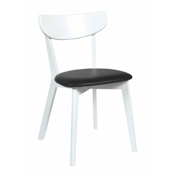 Baltā ozola pusdienu krēsls ar melnu sēdekli Rowico Amia