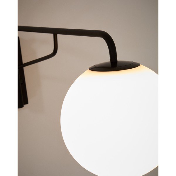 Balta/melna sienas lampa ø 20 cm Eilo – Kave Home-image-2