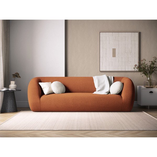 Oranžs dīvāns no buklē auduma 230 cm Essen – Cosmopolitan Design-image-1