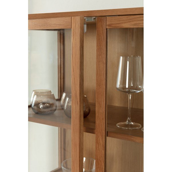 Dabīga toņa vitrīna ar ozolkoka imitāciju 90x126x40 cm Ceci – MOME-image-2