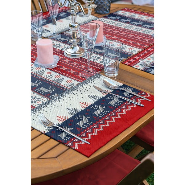 Ziemassvētku komplekts no galdauta un 4 galda paliktņiem 140x45 cm American Servis - Mila Home