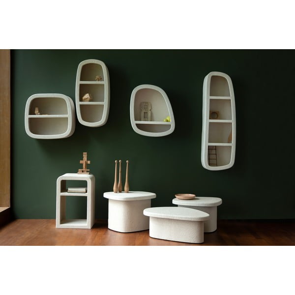 Krēmkrāsas daudzlīmeņu sienas plaukts 23 cm Veda – Dutchbone-image-3