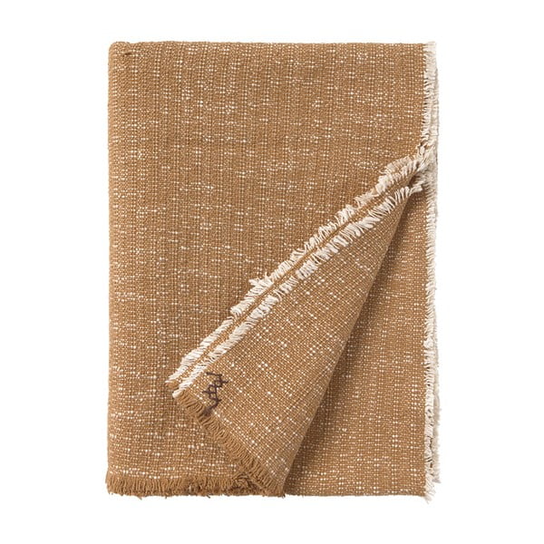 Okera dzeltens kokvilnas pleds 130x180 cm Handloom – Lorena Canals