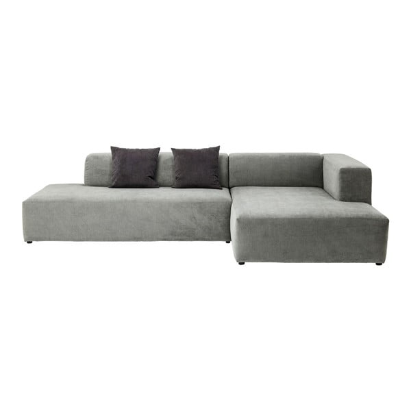 Kare Design Pablo Grande pelēks stūra dīvāns, labais stūris