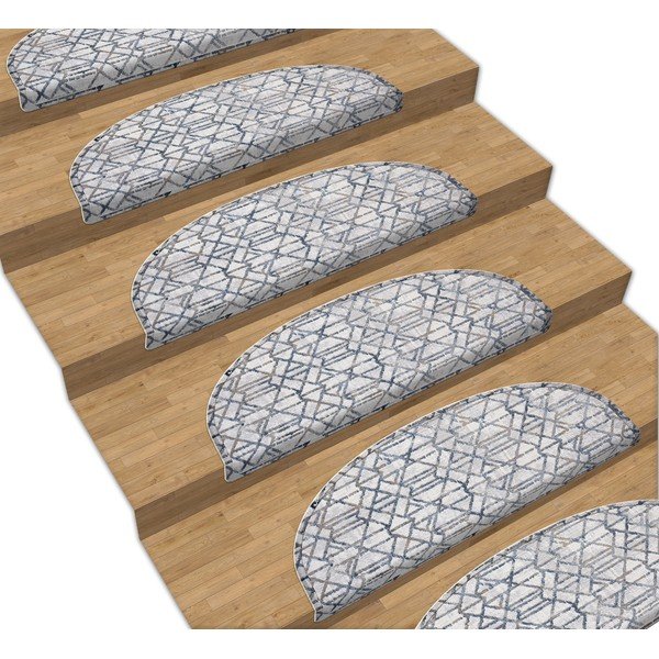 Pelēki kāpņu paklāji (16 gab.) 65x20 cm Cottage Warmth – Vitaus-image-1