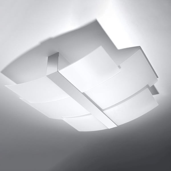 Balta griestu lampa ar stikla abažūru 53x61 cm Marett – Nice Lamps