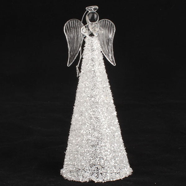 Stikla eņģelis ar sirdi Dakls, augstums 22 cm