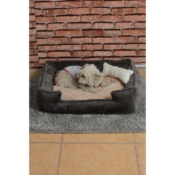 Pelēka plīša gulta Nest – Lydia&Co-image-2