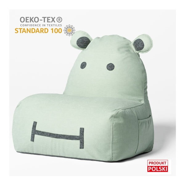 Piparmētru zaļš bērnu sēžammaiss Hippo – The Brooklyn Kids-image-4