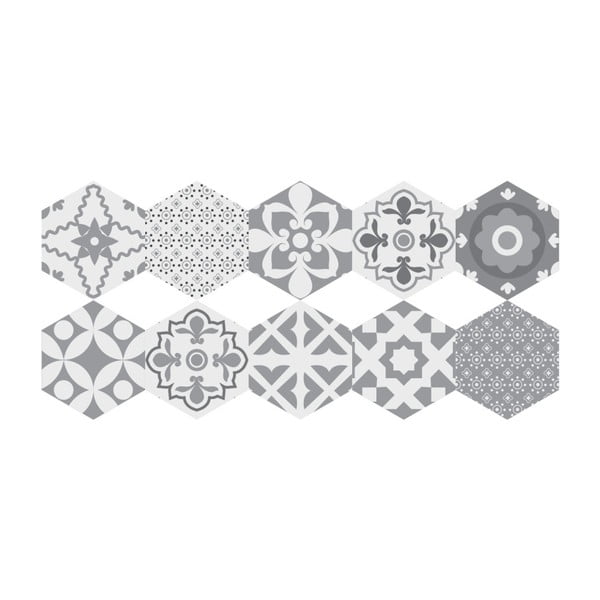 10 Ambiance Hexagons Giuseppina grīdas uzlīmju komplekts, 20 x 18 cm