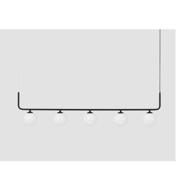 Melna piekaramā lampa ar stikla abažūru 142x142 cm Catkin – CustomForm-image-1