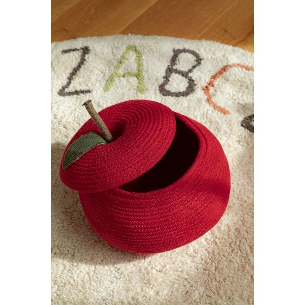 Sarkans tekstila bērnu rotaļlietu grozs ø 28x20 cm Apple – Lorena Canals-image-2