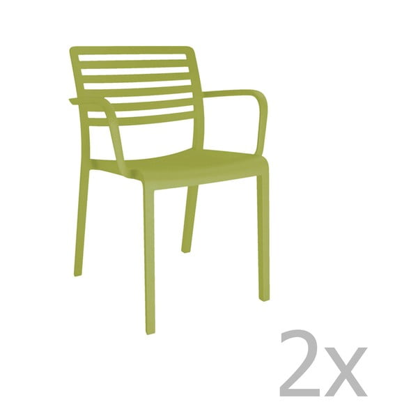 2 zaļo dārza krēslu komplekts Resol Lama