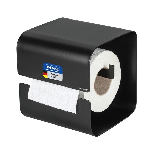 Melns tērauda tualetes papīra turētājs ar uzstādīšanu bez urbšanas ar Turbo-Loc stiprinājumu Lizan – Wenko-image-4
