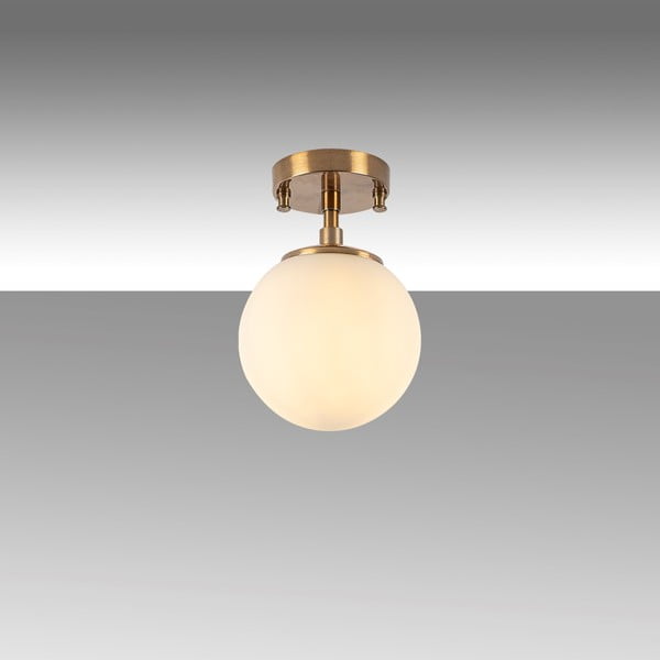 Balta/misiņa krāsas griestu lampa ar stikla abažūru ø 15 cm Atmaca – Opviq lights-image-4