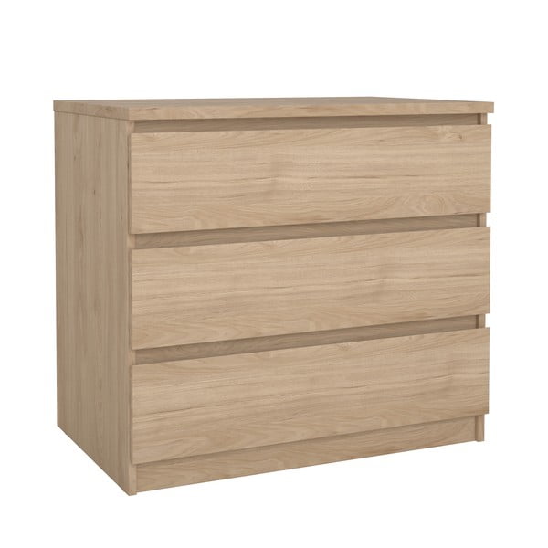 Dabīga toņa kumode ar ozolkoka imitāciju 77x70x50 cm Naia – Tvilum-image-2