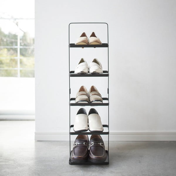 Melns metāla apavu statīvs Tower Shoe Rack – YAMAZAKI-image-1