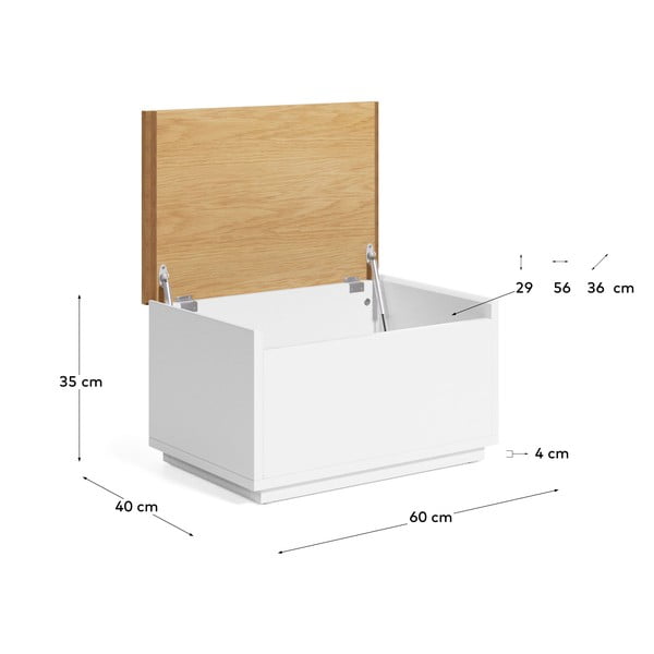 Dabīga toņa lāde ar ozolkoka imitāciju 60x35 cm Abilen – Kave Home-image-4