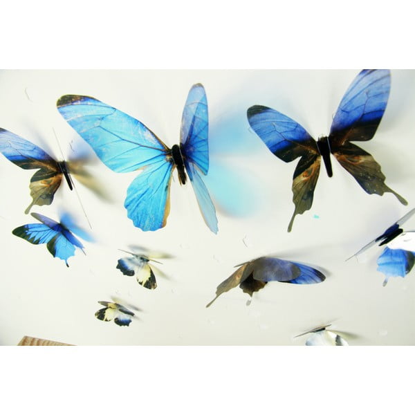 18 zilu 3D uzlīmju komplekts Ambiance Butterflies-image-3