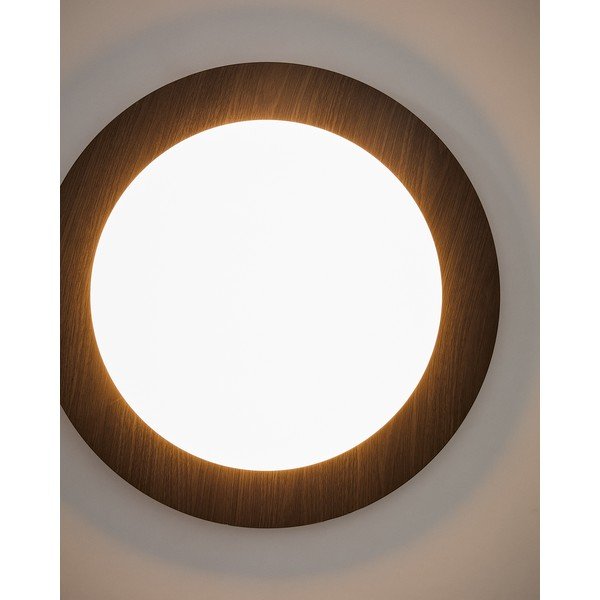 Tumši brūna metāla LED sienas lampa ø 40 cm Novae – Kave Home-image-2