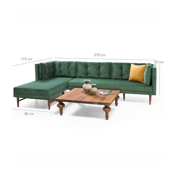 Zaļš dīvāns kreisajā stūrī Balcab Home Amalia-image-1