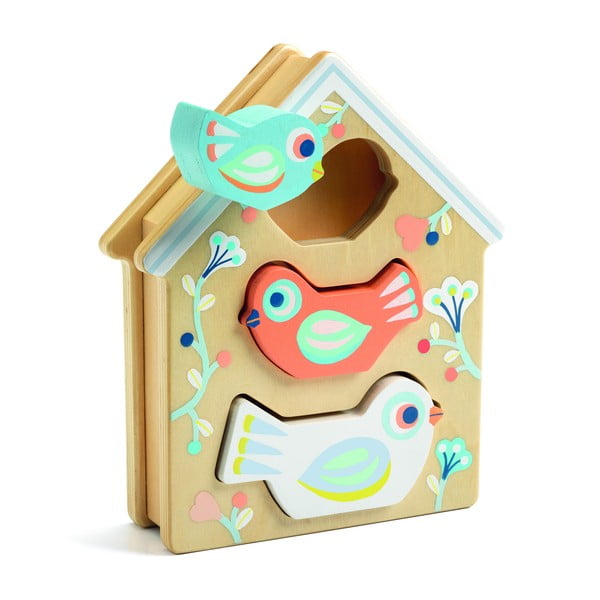 Bērnu koka puzle Djeco Birdhouse-image-1