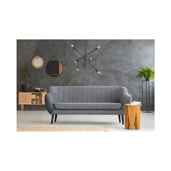 Pelēks trīsvietīgs dīvāns Mazzini Sofas Toscane, melnas kājas-image-3