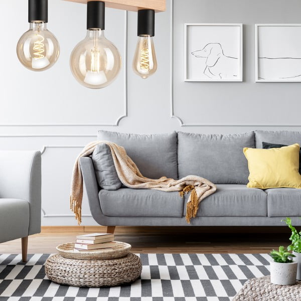 Melns/dabīga toņa griestu gaismeklis – LAMKUR-image-2