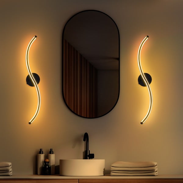 Melna LED sienas lampa Yilan – Opviq lights-image-3