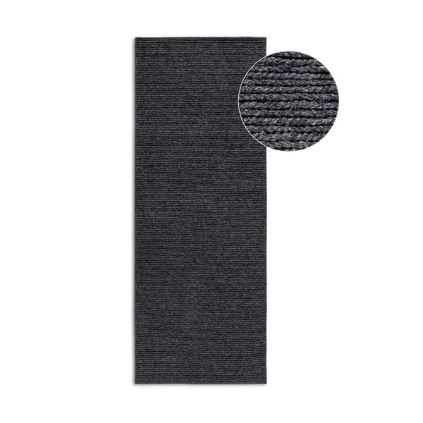 Tumši pelēks ar rokām darināts vilnas celiņa paklājs 80x200 cm Francois – Villeroy&Boch