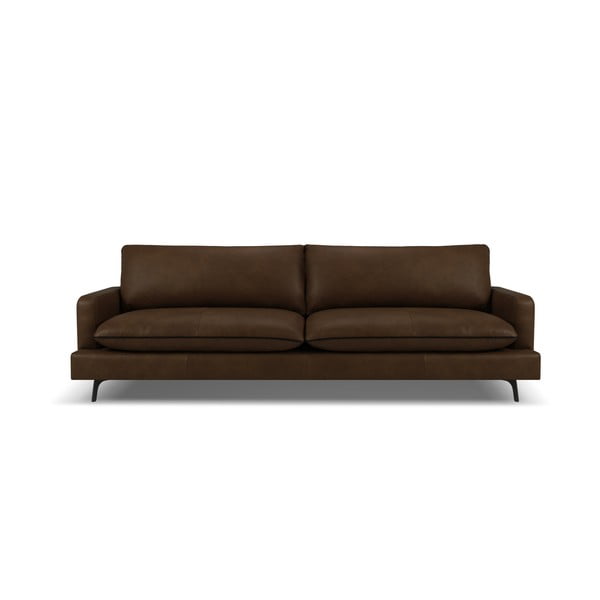 Tumši brūns ādas dīvāns 260 cm Virna – Micadoni Home