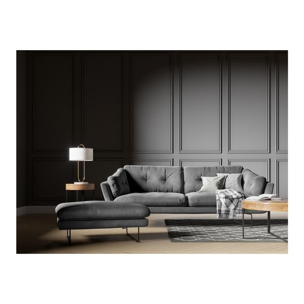Pelēks samta kāju soliņš Windsor & Co Sofas Gravity-image-3
